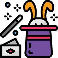 magic show trick rabbit entertainment - filled outline icon vector