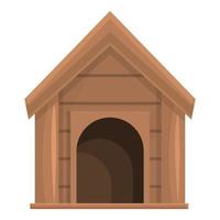 Garden dog kennel icon cartoon vector. Wooden puppy house vector