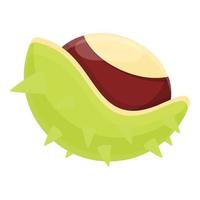 Chestnut icon, cartoon style vector