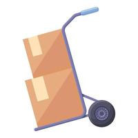 Box cart relocation icon cartoon vector. Move house vector