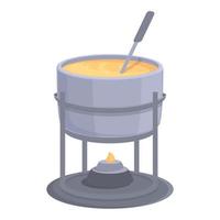 Winter fondue icon cartoon vector. Cooking pot vector