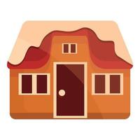 Gingerbread house icon, cartoon style vector