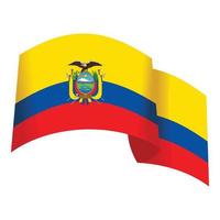 Freedom nation icon cartoon vector. Ecuador flag vector
