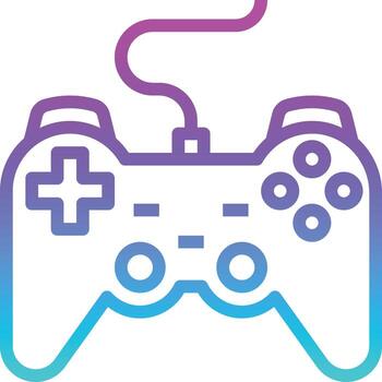 joystick game play computer accessory - gradient icon vector