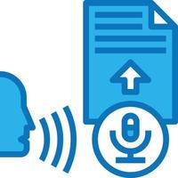 speech recognition record ai artificial intelligence - blue icon vector