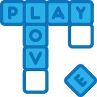 scrabble word game play entertainment - blue icon vector