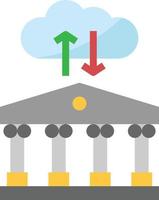 banca en la nube banca de sincronización de servidor en línea - icono plano vector