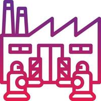 factory robots ai artificial intelligence - gradient icon vector