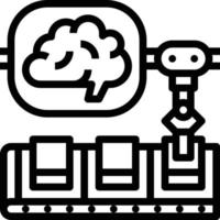 manufacturing factory ai artificial intelligence - outline icon vector