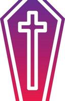 coffin corpse vampire tomb halloween - solid gradient icon vector