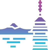 chureito pagoda japan fuji mountain landmark - solid gradient icon vector