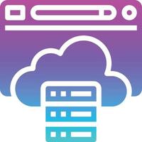 cloud hosting website database seo - solid gradient icon vector