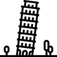 tower of pisa italy landmark building tower - outline icon vector