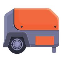 Trailer compressor icon, cartoon style vector