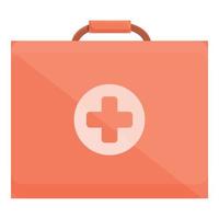 Hiking first aid kit icon, cartoon style vector