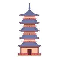 Ancient pagoda icon cartoon vector. China building vector