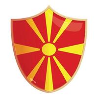 vector de dibujos animados de icono de escudo de macedonia. mapa circular