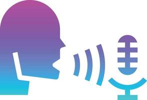 voice command talk speech multimedia - gradient solid icon vector