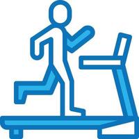 treadmill run running diet nutrition - blue icon vector