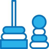 toy stack wooden baby accessories - blue icon vector