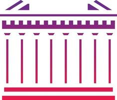 atenas grecia edificio emblemático del partenón - icono de gradiente sólido vector