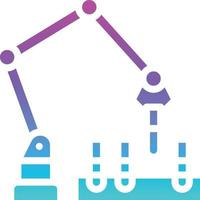 laboratory test robot arm ai - solid gradient icon vector