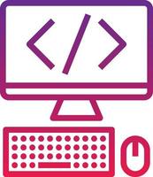 coding computer keyboard mouse creative - gradient icon vector