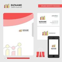 Graph Business Logo File Cover Visiting Card and Mobile App Design Vector Illustration