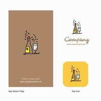 Drinks Company Logo App Icon and Splash Page Design Creative Business App Design Elements vector