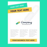 Paper pin Title Page Design for Company profile annual report presentations leaflet Brochure Vector Background