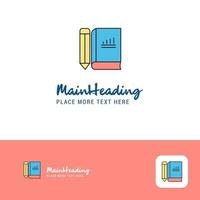 Creative Book and pencil Logo Design Flat color Logo place for Tagline Vector Illustration