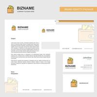 Wallet Business Letterhead Envelope and visiting Card Design vector template