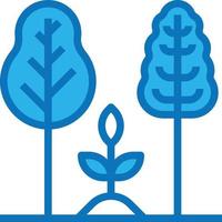 planta crecer bosque árbol ecología - icono azul vector