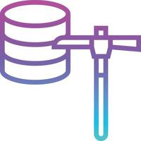 desarrollo de software de integración de datos de minería - icono de gradiente vector