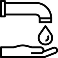 water saving hand wash clean ecology - outline icon vector