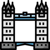 london bridge landmark england building - filled outline icon vector