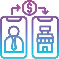 money transfer mobile shopping money banking - gradient icon vector