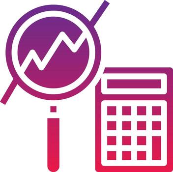 gráfico de estadísticas analíticas de contabilidad banca - icono de gradiente sólido vector