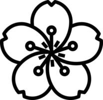 sakura flower japan japaneses - outline icon vector