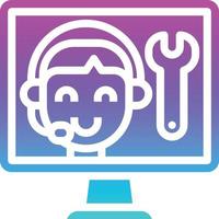 support technical call center technicial seo - solid gradient icon vector