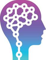 mind human ai artificial intelligence - solid gradient icon vector
