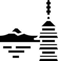 chureito pagoda japón fuji punto de referencia de la montaña - icono sólido vector