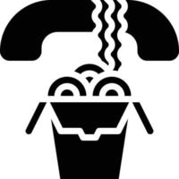 noodle service call food delivery - solid icon vector