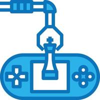 game console ai artificial intelligence - blue icon vector