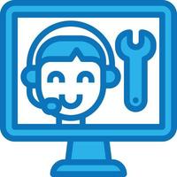 support technical call center technicial seo - blue icon vector