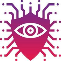 security safety ai artificial intelligence - solid gradient icon vector