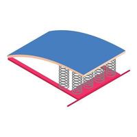 Gymnastics spring board icon, isometric style vector