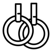 Gymnastics rings icon, outline style vector