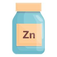Zn capsule jar icon cartoon vector. Mineral food vector
