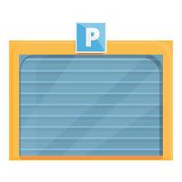 Paid parking garage icon, cartoon style vector